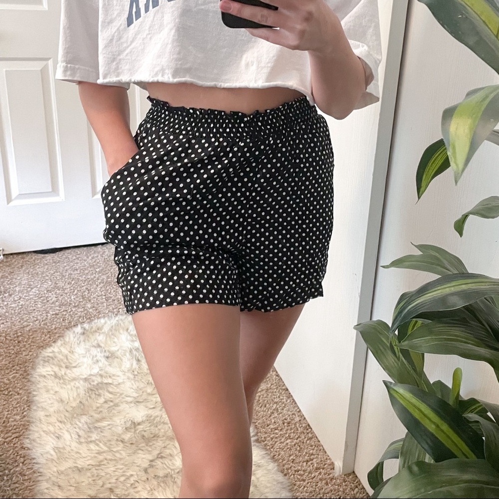 Black and white shorts